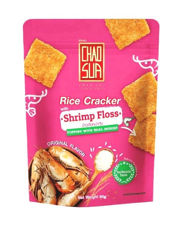 Crackers di riso jasmine thai gusto Shrimp Floss - Chao Sua 50g.